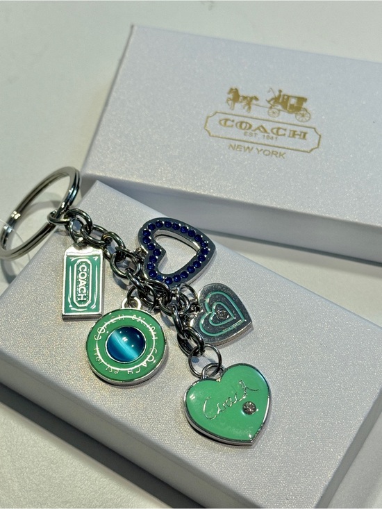 Coach Other - Coach Teal and Blue Heart Charm Key Ring